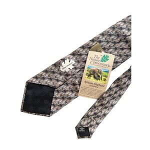 The Nature Conservancy African Elephant Samburu Silk Tie Hand Sewn Imported NWT